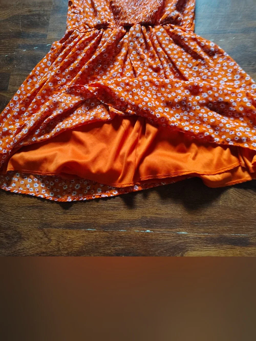 Trixxi Bright Orange Floral Sundress